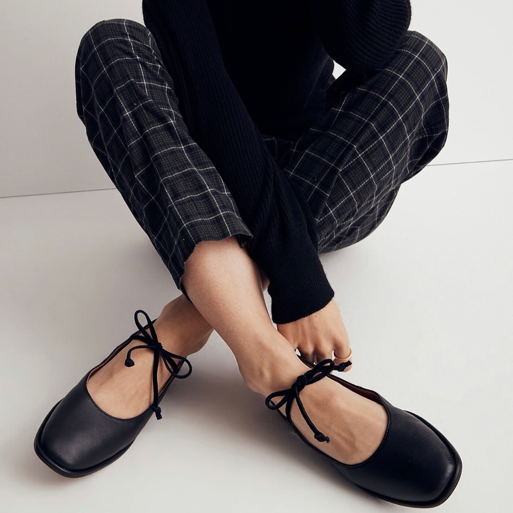 Madewell Normani Lace-Up Mary Jane in Leather